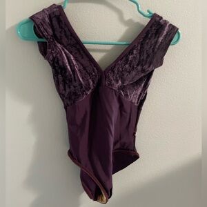 Yumiko “Alicia” purple velvet with cap sleeve size S